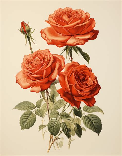 Vintage Roses Illustration Free Stock Photo - Public Domain Pictures