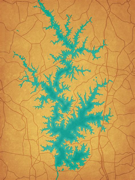 Lake Norman Map Art - City Prints