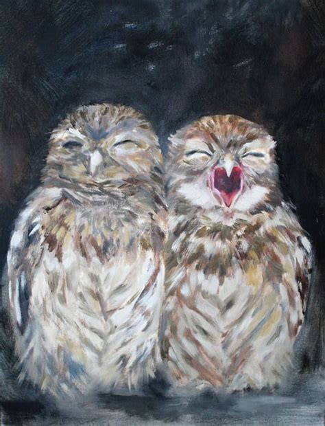 Two Owls Painting Owl Painting, Pigment Ink, Looking Stunning, Epson ...