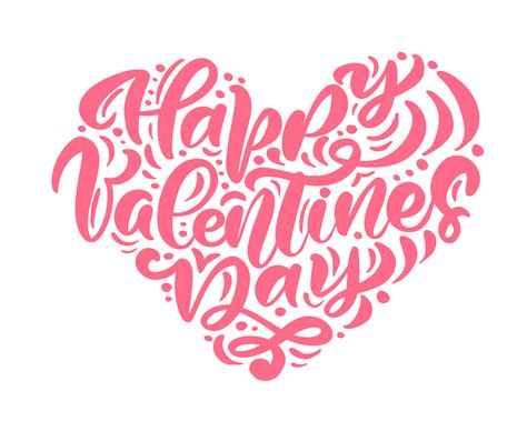 Calligraphy phrase Happy Valentine's Day in Heart shape 375564 Vector Art at Vecteezy