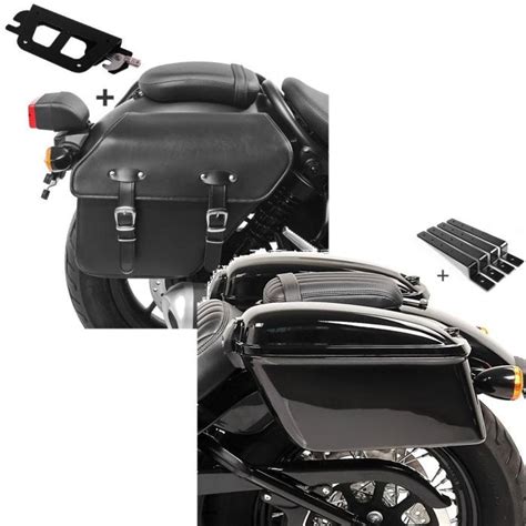 Set: Saddlebag for Honda Rebel 500 CMX 17-22 with detachable support ...