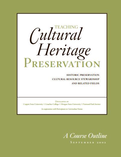 Teaching Cultural Heritage Preservation (U.S. National Park Service)