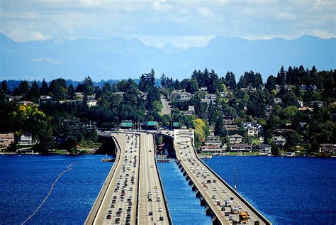 I-90 Floating Bridge, Mercer Island and the Cascades | Flickr - Photo ...