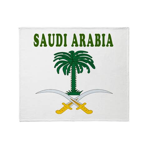 Saudi Arabia Coat Of Arms Designs Throw Blanket by majortees