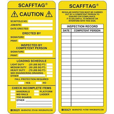 Caution Scafftag Insert - Scaffold Management System | Seton