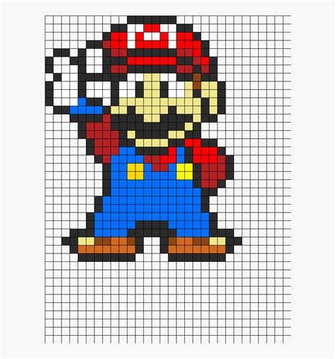 Mario Perler Bead Pattern / Bead Sprite - Hama Beads Pattern Super Mario, HD Png Download ...