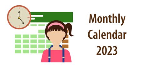 Monthly Calendar for 2023 [Free Excel Template & PDF]