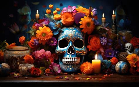 Premium AI Image | A flower altar in honor of the Day of the Dead