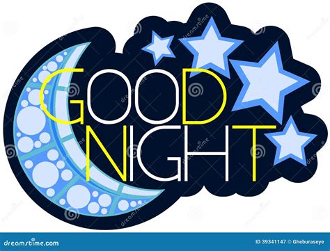 Isolated Colorful Good Night Label Stock Vector - Illustration of embrace, cute: 39341147