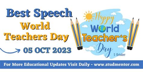 Best Short Speech on World Teachers Day - 05 October 2023