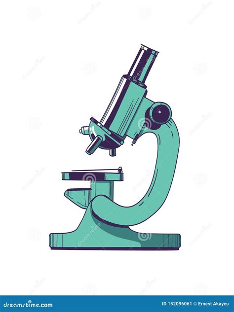 Microscope Isolated on White Background. Scientific Instrument ...