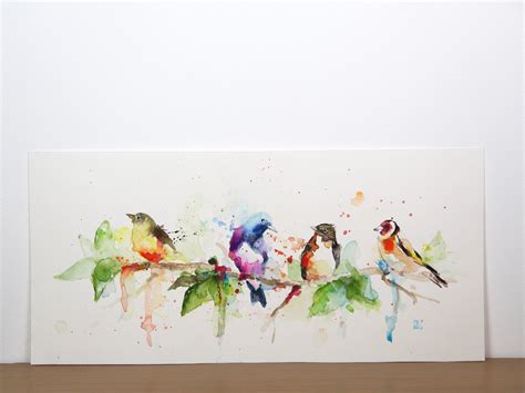 Birds on Tree Branch Painting Original Watercolor Art - Etsy | Original watercolor art, Original ...