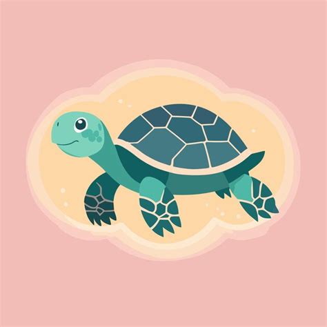Premium Vector | Cute turtle tortoise cartoon illustration vector clipart design