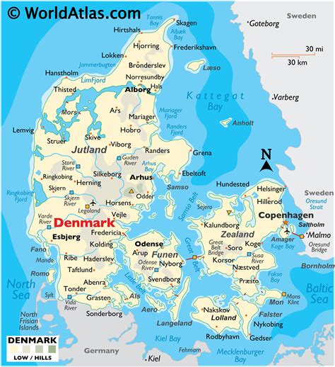 Denmark Large Color Map