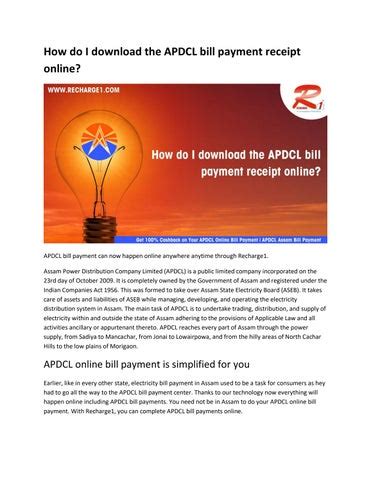 How do i download the APDCL Bill Payment receipt online? by Recharge1 - Issuu