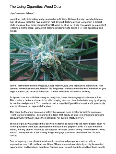 Marijuana Addiction Symptoms Are You Addicted To Cannabistbnyj PDF | PDF | Medical Cannabis ...