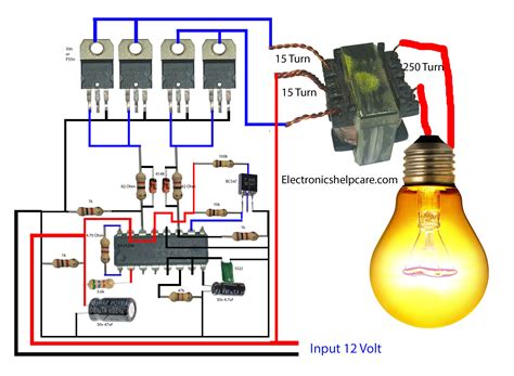 Simple Inverter Circuit Diagram 12v To 220v How To Make 12 V