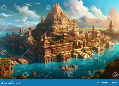 Atlantis Antike Zivilisationsgeschichte Und Mythologie Legende Stadt ...