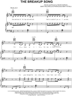 "The Breakup Song" Sheet Music - 2 Arrangements Available Instantly ...