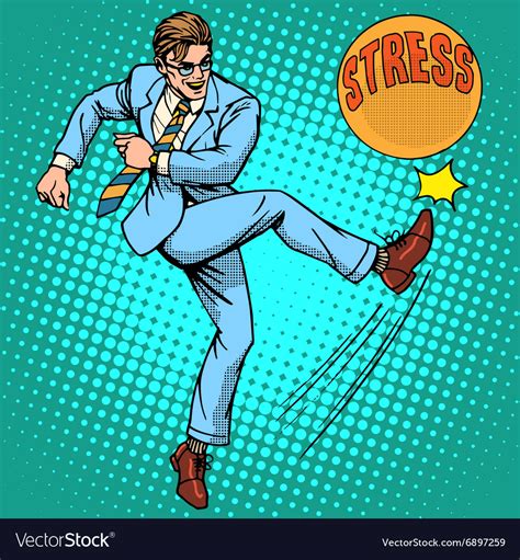 Man hits ball with name stress Royalty Free Vector Image