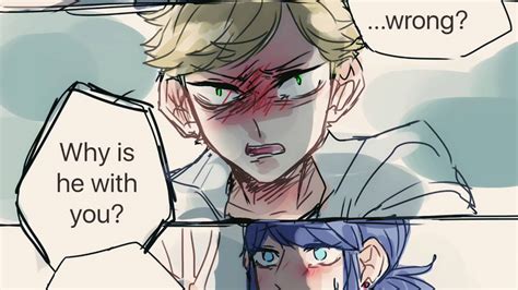 Miraculous ladybug comic "Normal & Jealous"part2 Adrien Marinette - YouTube