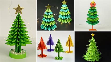 5 Easy Paper Christmas Tree Making Ideas | DIY Christmas Tree Decorations Ideas - YouTube