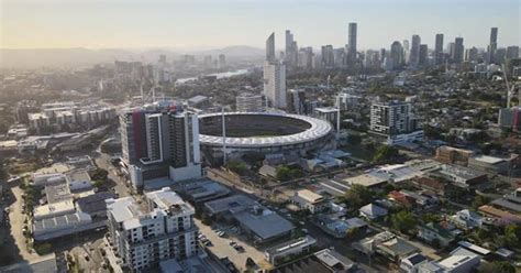 The Gabba Cricket Ground Brisbane Drone 06, City Stock Footage ft ...