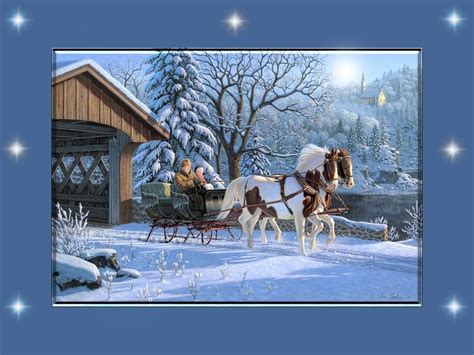 Christmas sleigh ride | American folk art, Horse pictures, Christmas sleigh