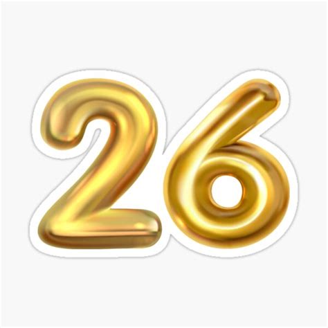 "Happy Birthday 26 with Golden Balloons" Sticker for Sale by Kiwwwi | Redbubble