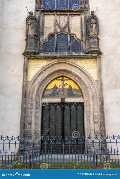 95 Theses Door Luther Crucifixion Mosaic Castle Church Wittenberg Germany Royalty-Free Stock ...