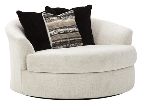 Fabric Upholstered Round Oversized Swivel Chair, Off White - Walmart ...