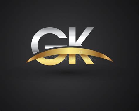 GK Initial Logo Company Name Colored Gold and Silver Swoosh Design ...