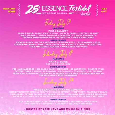 Essence Music Festival Announces 2019 Lineup Including Mary J. Blige, Missy Elliot and Nas ...