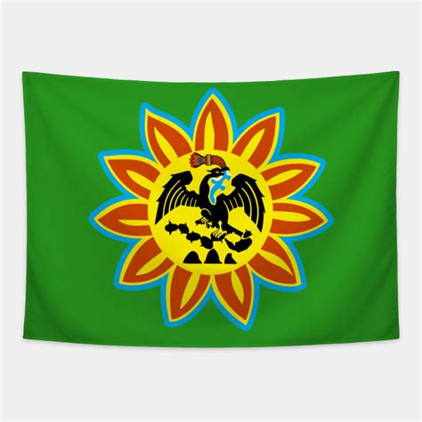 Mexica Flag Aztec Eagle Snake Sun - Original Mexican Flag - Mexican Flag - Tapestry | TeePublic