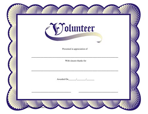 Volunteer Certificate | Templates at allbusinesstemplates.com