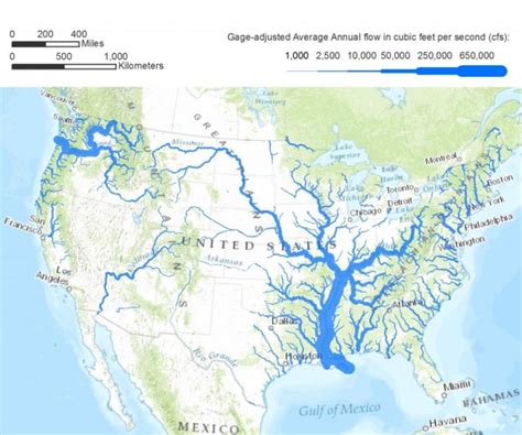 Map : Annual flow rates of US rivers - Infographic.tv - Number one infographics & data Data ...