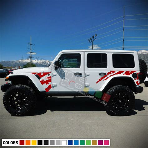 Shred Sticker side Doors Decal Vinyl US Flag Stripe for Jeep Wrangler JL JK 2018 - Graphics Decals