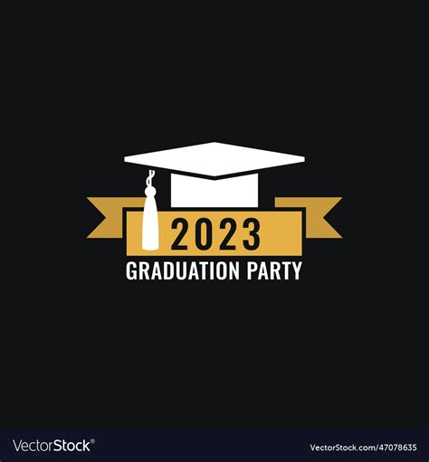 Graduation party logo design class of 2023 Vector Image