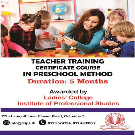 Teacher Training Certificate Course in Preschool Method – LCIPS