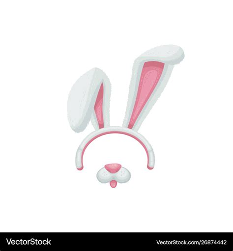 Cartoon animal bunny ears and mouth with nose Vector Image