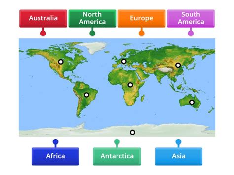 Continents of the World - Labelled diagram