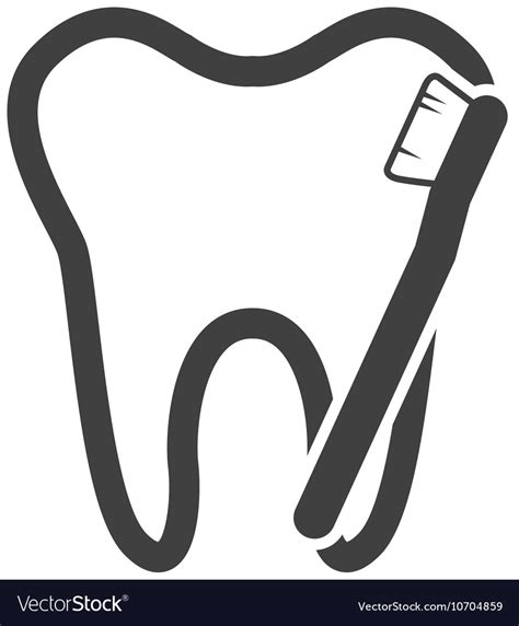 Tooth silhouette with dental care icon Royalty Free Vector