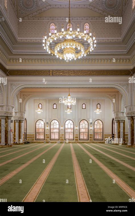 The interior of the Al Manara Mosque in Dubai, UAE, Middle East Stock ...