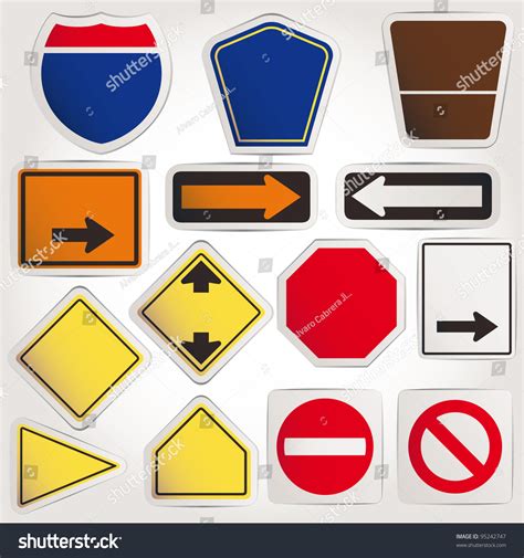 Vector Blank Road Signs Stock Vector (Royalty Free) 95242747 | Shutterstock