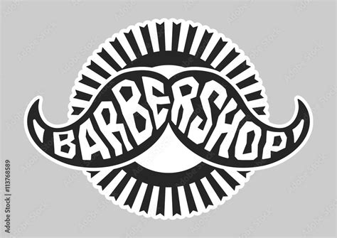 Barbershop logo Black and white Stock Vector | Adobe Stock