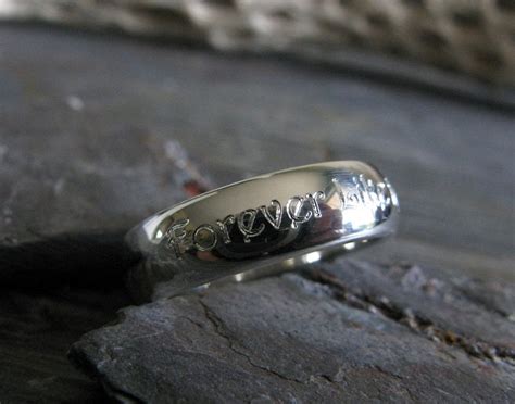 Wedding Band. Engraved Sterling Silver 5.5mm Band. Inside & - Etsy