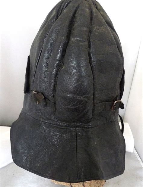 Antique Black Leather Flying Helmet 58 Military Pilot Vintage - Etsy