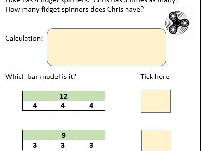 Bar Model, Multiplication and Division Fluency Problems (Yr 3 & 4) | Teaching Resources