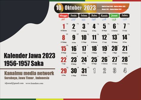 Hari Baik Oktober 2023 Di Kalender Jawa