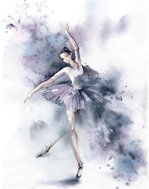 a watercolor painting of a ballerina